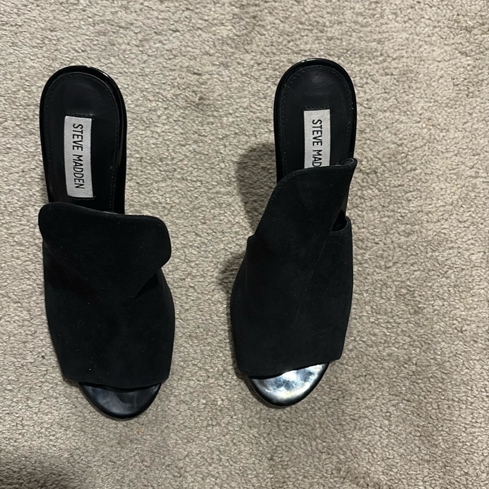 Steve Madden Black Sinful Heaped Sandals